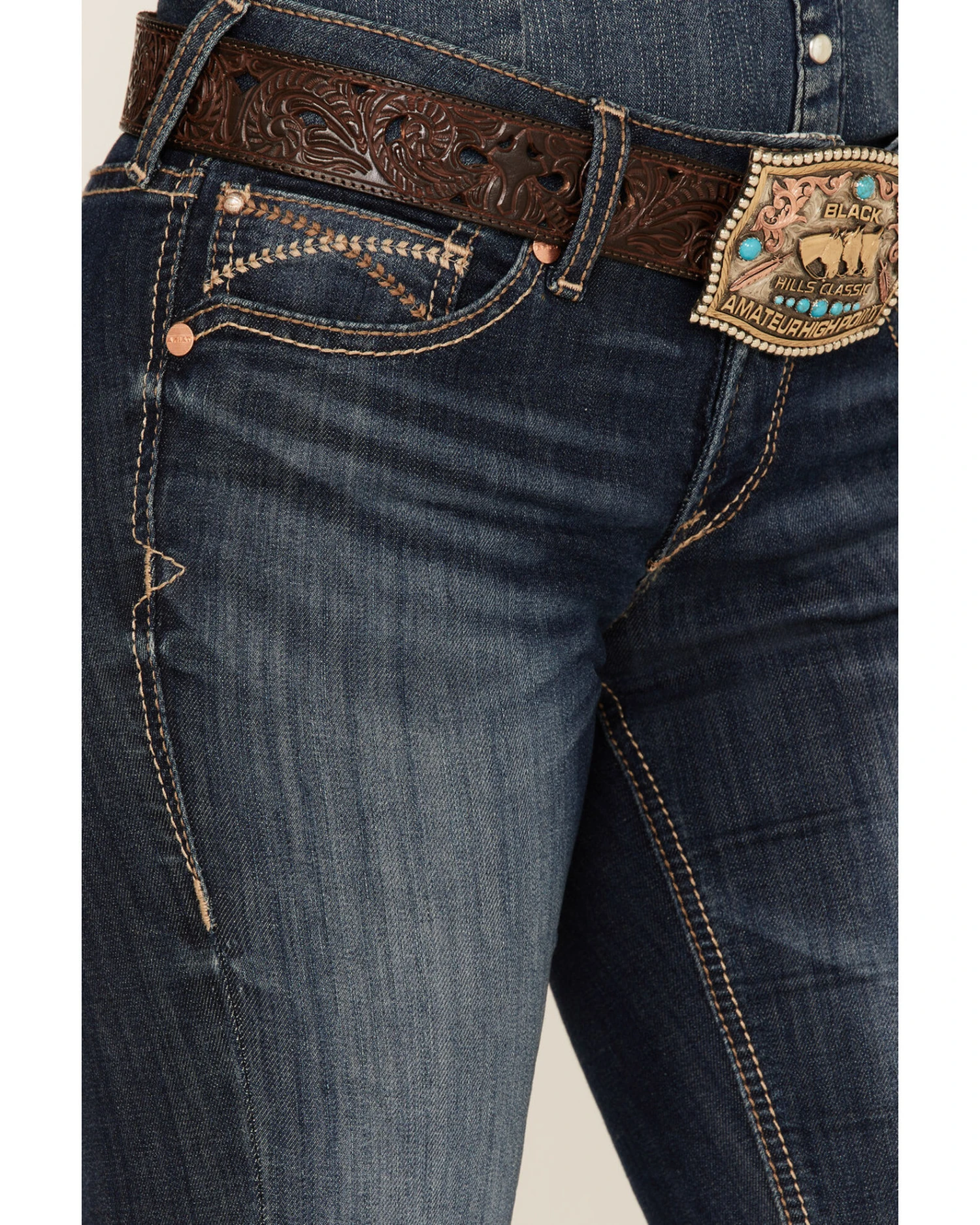 Ariat Women's R.E.A.L. Vicky Medium Wash Mid Rise Embroidered Bootcut Jeans 4 Ariat Women's R.E.A.L. Vicky Medium Wash Mid Rise Embroidered Bootcut Jeans - Image 2