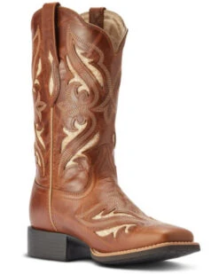 Ariat Women's Round Up Bliss Underlay Performance Western Boots - Broad Square ToeÂ