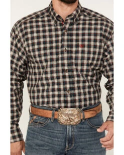 Ariat Men's Karter Plaid Print Stretch Long Sleeve Button-Down Shirt -Ariat 2000377038 280 P3