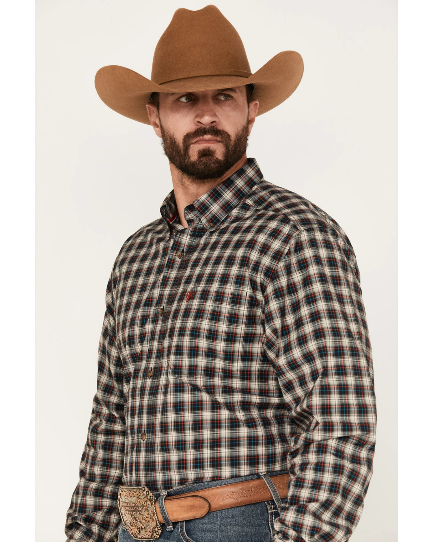 Ariat Men's Karter Plaid Long Sleeve Button Down Stretch Western Shirt - Big & Tall 4 Ariat Men's Karter Plaid Long Sleeve Button Down Stretch Western Shirt - Big & Tall - Image 2