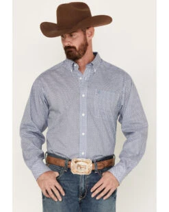 Ariat Men's Isaac Geo Print Wrinkle Free Long Sleeve Button Down Western Shirt - Big & Tall