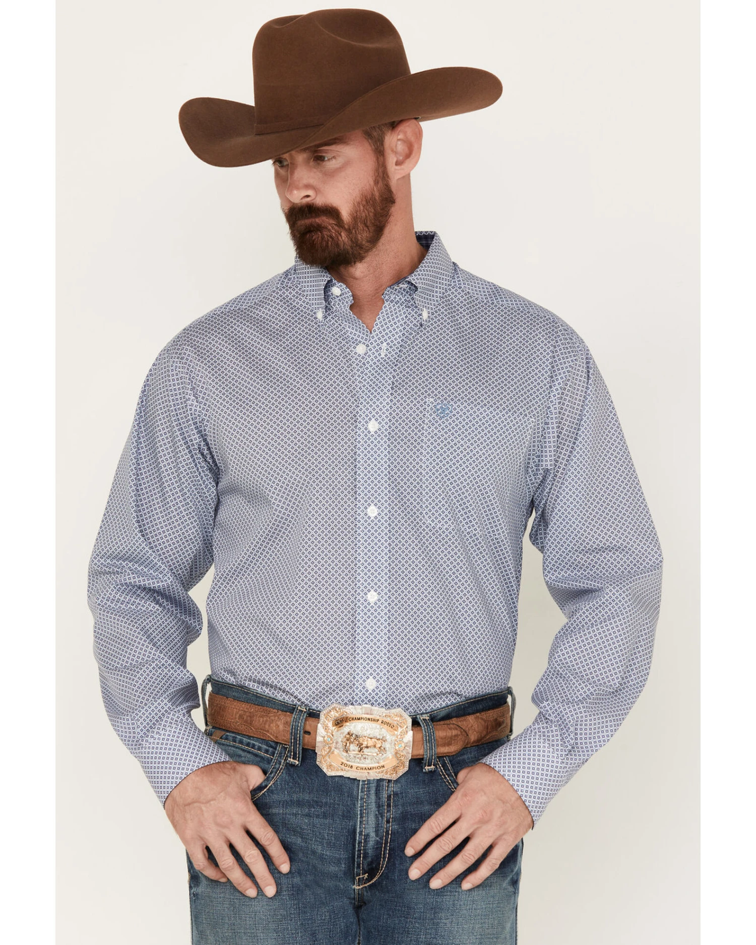 Ariat Men's Isaac Geo Print Wrinkle Free Long Sleeve Button Down Western Shirt - Big & Tall 3 Ariat Men's Isaac Geo Print Wrinkle Free Long Sleeve Button Down Western Shirt - Big & Tall