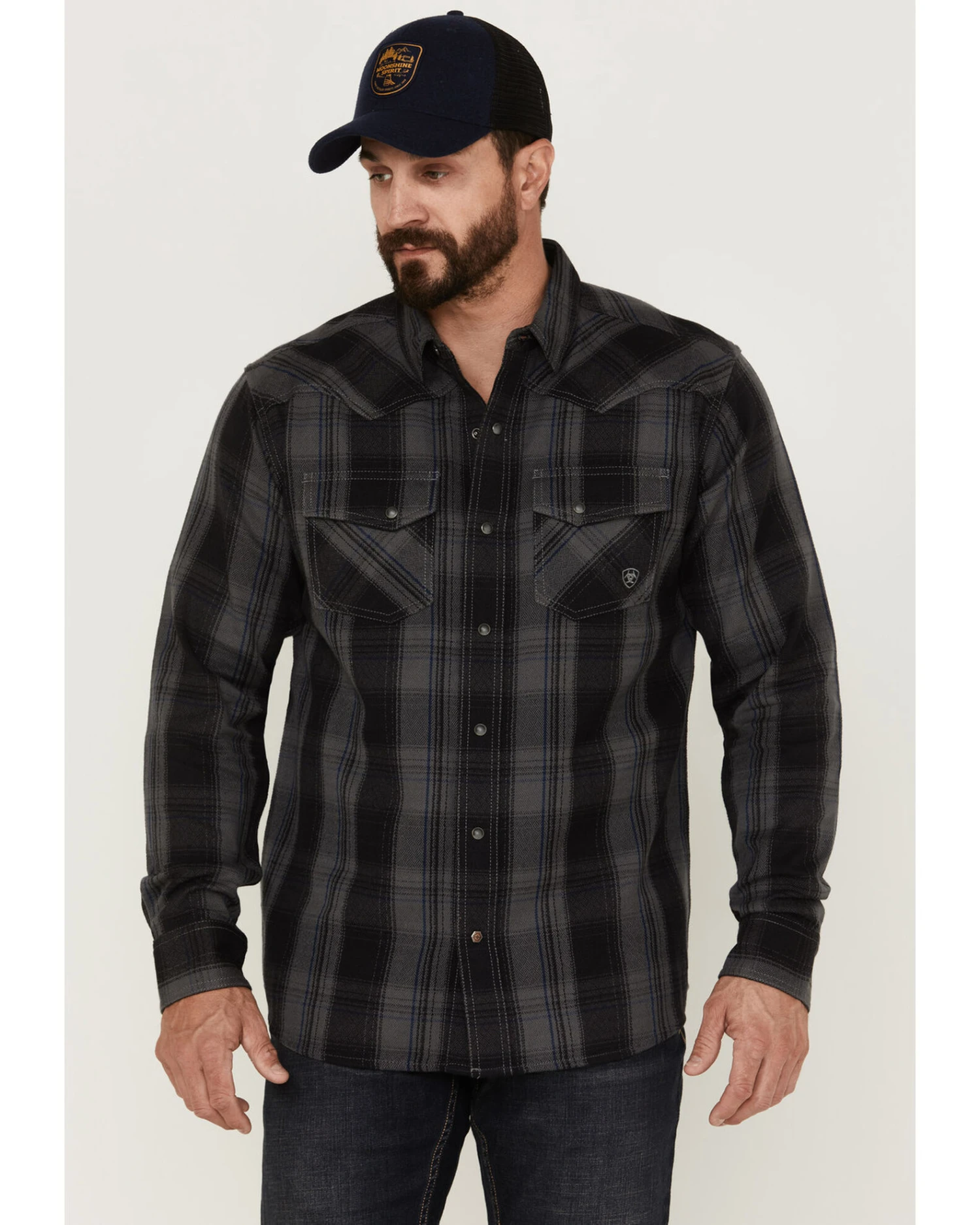 Ariat Men's Harrold Plaid Long Sleeve Snap Western Flannel Shirt 3 Ariat Men's Harrold Plaid Long Sleeve Snap Western Flannel Shirt