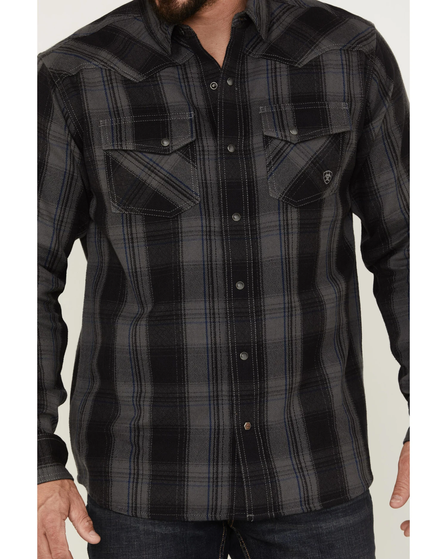 Ariat Men's Harrold Plaid Long Sleeve Snap Western Flannel Shirt 5 Ariat Men's Harrold Plaid Long Sleeve Snap Western Flannel Shirt - Image 3