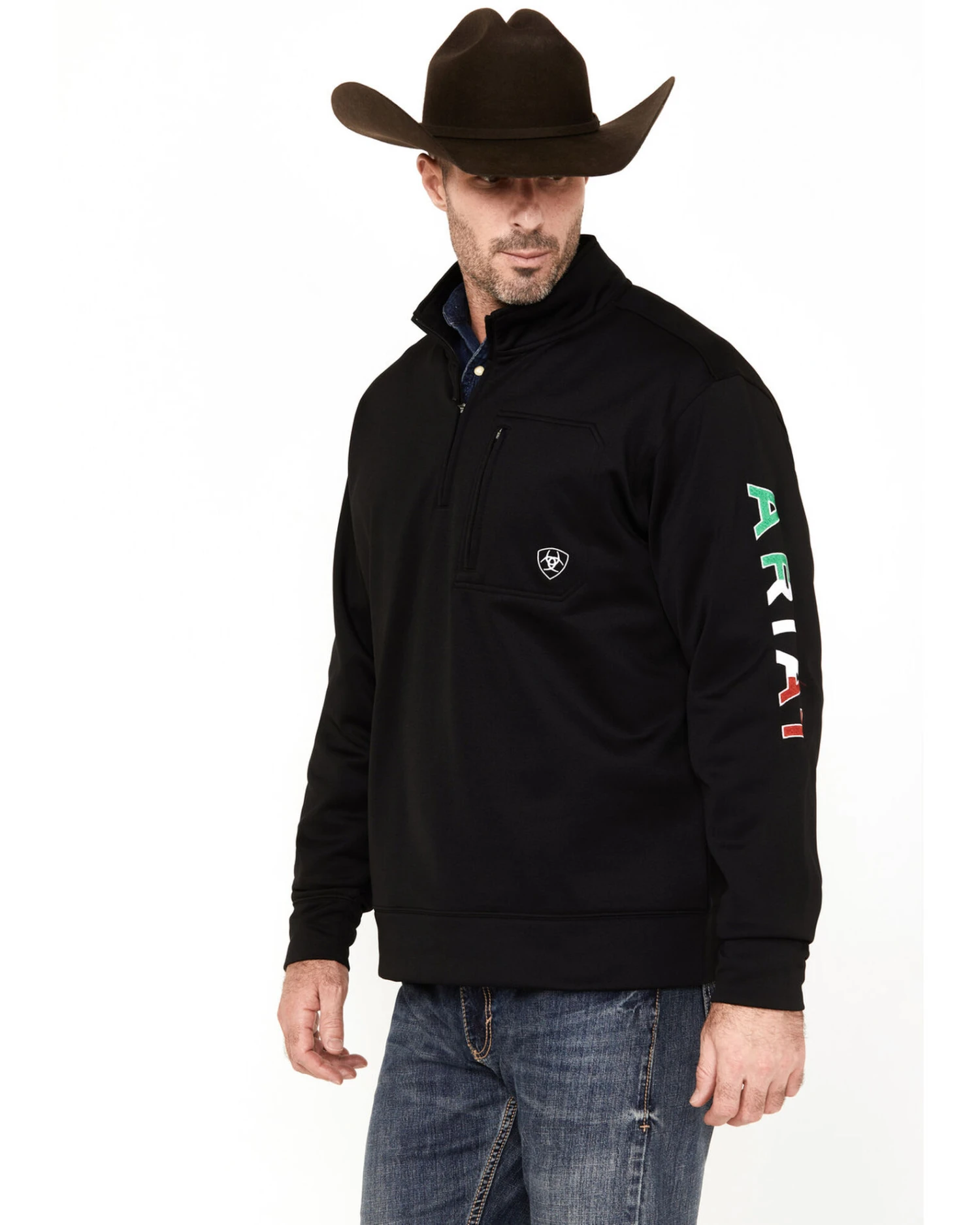 Ariat Men's Team Logo 1/4 Zip Pullover Sweatshirt 4 Ariat Men's Team Logo 1/4 Zip Pullover Sweatshirt - Image 2