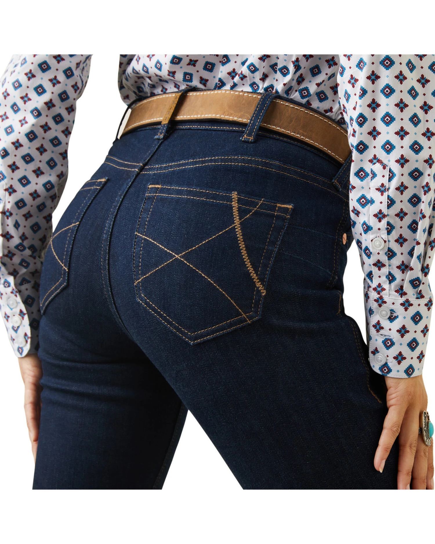 Ariat Women's R.E.A.L. Dark Wash Mid Rise Ella Stretch Straight Jeans 6 Ariat Women's R.E.A.L. Dark Wash Mid Rise Ella Stretch Straight Jeans - Image 4