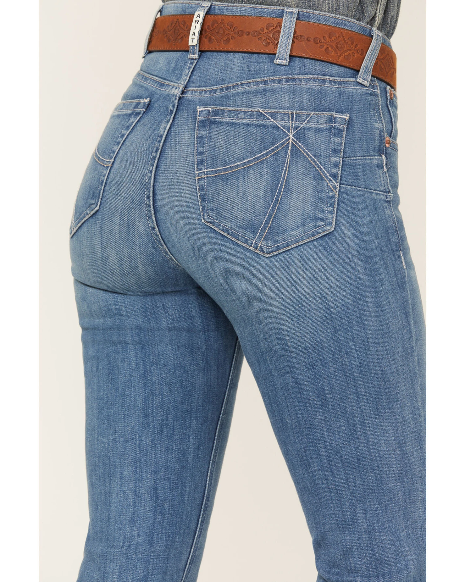 Ariat Women's R.E.A.L. Medium Wash High Rise Eloise Stretch Straight Jeans 4 Ariat Women's R.E.A.L. Medium Wash High Rise Eloise Stretch Straight Jeans - Image 2