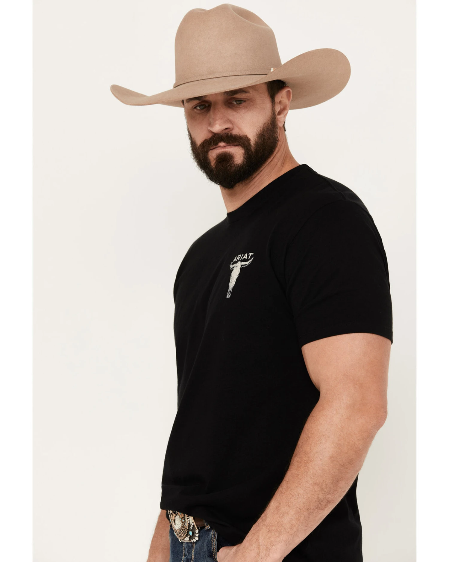 Ariat Men's Steer Skull Skull Flag Short Sleeve T-Shirt 4 Ariat Men's Steer Skull Skull Flag Short Sleeve T-Shirt - Image 2