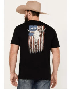 Ariat Men's Steer Skull Skull Flag Short Sleeve T-Shirt 9 Ariat Men's Steer Skull Skull Flag Short Sleeve T-Shirt -Ariat 2000384477 001 P4