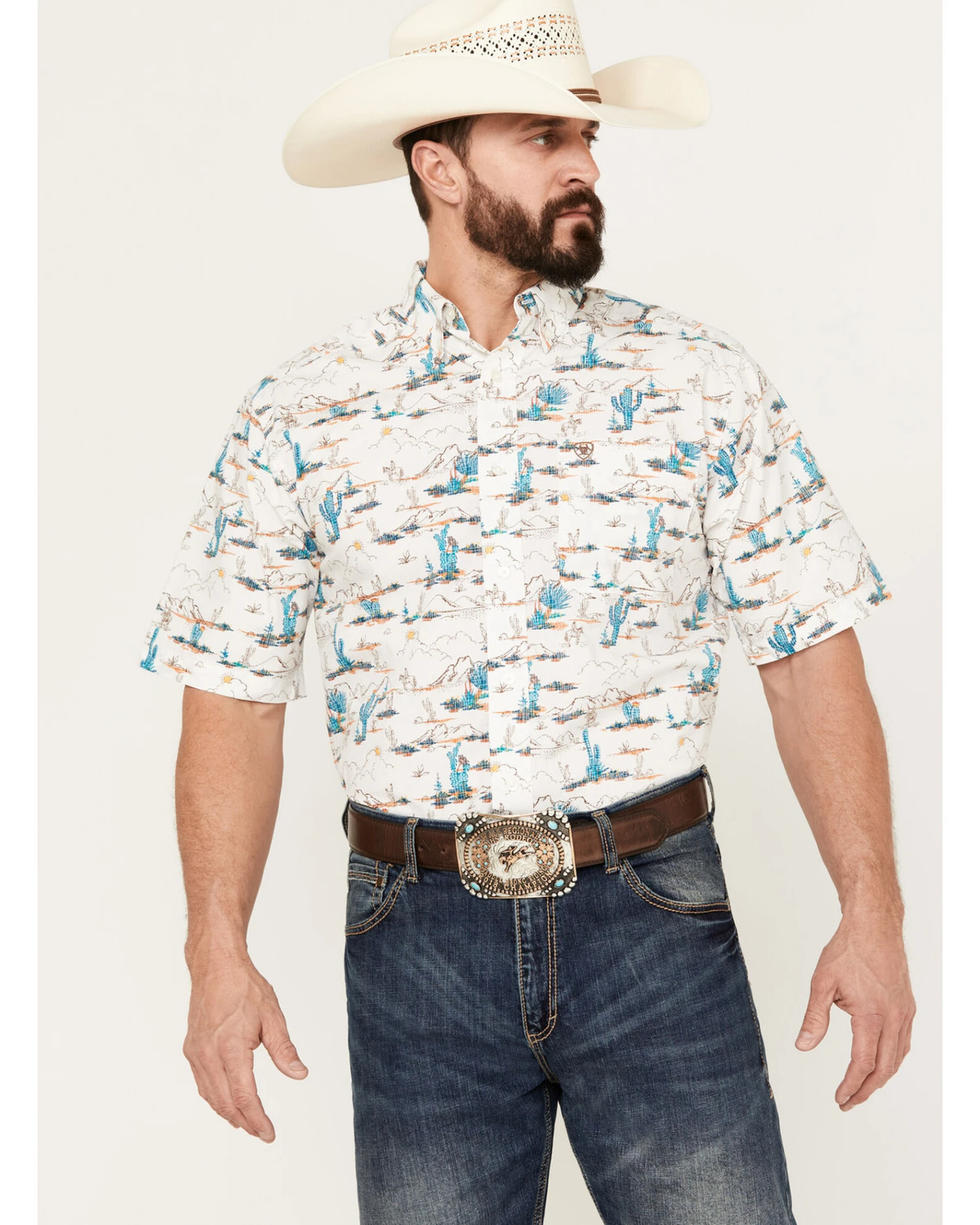 Ariat Men's Krish Classic Fit Button-Down Short Sleeve Western Shirt 3 Ariat Men's Krish Classic Fit Button-Down Short Sleeve Western Shirt