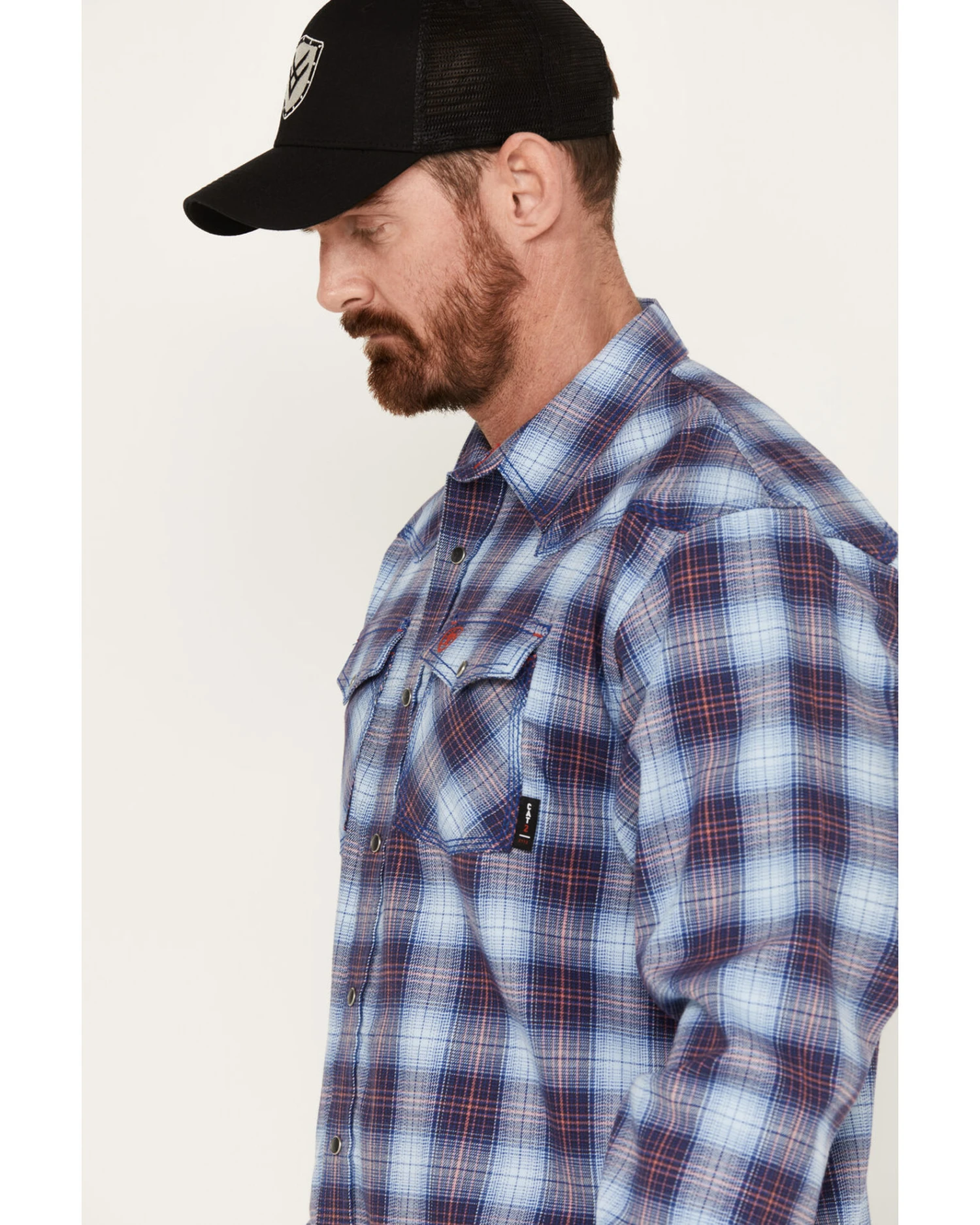 Ariat Men's FR Dagger Plaid Print Long Sleeve Snap Work Shirt 4 Ariat Men's FR Dagger Plaid Print Long Sleeve Snap Work Shirt - Image 2