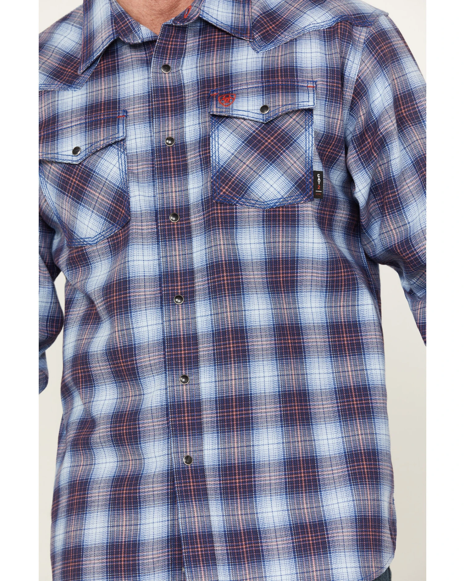 Ariat Men's FR Dagger Plaid Print Long Sleeve Snap Work Shirt 5 Ariat Men's FR Dagger Plaid Print Long Sleeve Snap Work Shirt - Image 3
