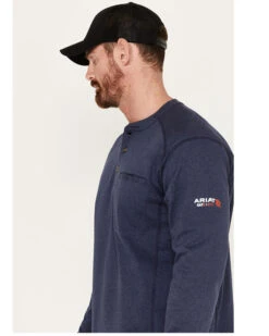 Ariat Men's Rebar FR Air Refinery Henley Long Sleeve Work Shirt -Ariat 2000384766 410 P3