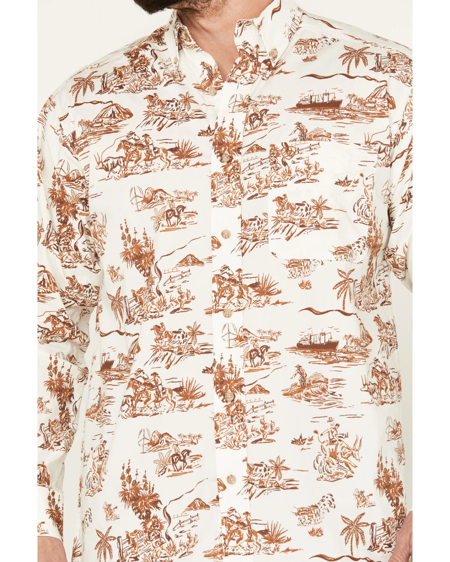 Ariat Men's Paniolo Aloha Stretch Classic Fit Long Sleeve Button-Down Western Shirt 5 Ariat Men's Paniolo Aloha Stretch Classic Fit Long Sleeve Button-Down Western Shirt - Image 3