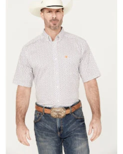 Ariat Men's Mayson Diamond Geo Print Short Sleeve Button Down Western Shirt -Â Big